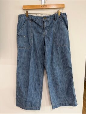 Pilcro Light Blue Wide-Leg Denim Jeans with Utility Pocket